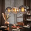 Koyoto Lampadario a sospensione, Lampada a sfera, Lampada a sospensione Ambrato, Chiaro, Grigio fumo, 3-Luci