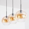 Koyoto Lampadario a sospensione, Lampada a sfera, Lampada a sospensione Ambrato, Chiaro, 3-Luci