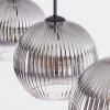 Koyoto Lampadario a sospensione, Lampada a sfera, Lampada a sospensione Chiaro, Grigio fumo, 3-Luci
