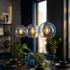 Koyoto Lampadario a sospensione, Lampada a sfera, Lampada a sospensione Blu, Chiaro, 3-Luci