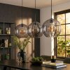 Koyoto Lampadario a sospensione, Lampada a sfera, Lampada a sospensione Grigio fumo, 3-Luci