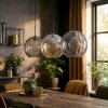Koyoto Lampadario a sospensione, Lampada a sfera, Lampada a sospensione Ambrato, Grigio fumo, 3-Luci