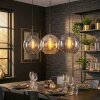 Koyoto Lampadario a sospensione, Lampada a sfera, Lampada a sospensione Ambrato, Grigio fumo, 3-Luci
