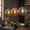 Koyoto Lampadario a sospensione, Lampada a sfera, Lampada a sospensione Blu, Verde, Ramato, 3-Luci