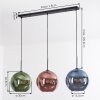 Koyoto Lampadario a sospensione, Lampada a sfera, Lampada a sospensione Blu, Verde, Ramato, 3-Luci