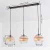 Koyoto Lampadario a sospensione, Lampada a sfera, Lampada a sospensione Ambrato, Chiaro, 3-Luci