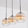 Koyoto Lampadario a sospensione, Lampada a sfera, Lampada a sospensione Ambrato, Chiaro, 3-Luci