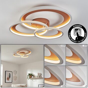 Baiyin Plafoniera LED Marrone, Bianco, 1-Luce
