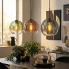Koyoto Lampadario a sospensione, Lampada a sfera, Lampada a sospensione Blu, Verde, Chiaro, Ramato, 3-Luci
