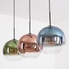 Koyoto Lampadario a sospensione, Lampada a sfera, Lampada a sospensione Blu, Verde, Chiaro, Ramato, 3-Luci