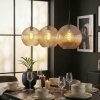 Koyoto Lampadario a sospensione, Lampada a sfera, Lampada a sospensione Ambrato, 3-Luci