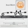 Koyoto Lampadario a sospensione, Lampada a sfera, Lampada a sospensione Ambrato, 3-Luci