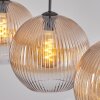 Koyoto Lampadario a sospensione, Lampada a sfera, Lampada a sospensione Ambrato, Chiaro, 3-Luci