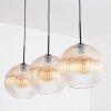 Koyoto Lampadario a sospensione, Lampada a sfera, Lampada a sospensione Ambrato, Chiaro, 3-Luci