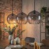 Koyoto Lampadario a sospensione, Lampada a sfera, Lampada a sospensione Chiaro, Grigio fumo, 3-Luci