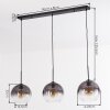 Koyoto Lampadario a sospensione, Lampada a sfera, Lampada a sospensione Chiaro, Grigio fumo, 3-Luci