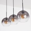 Koyoto Lampadario a sospensione, Lampada a sfera, Lampada a sospensione Chiaro, Grigio fumo, 3-Luci