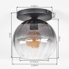 Koyoto Plafoniera, Lampada a sfera 25 cm Chiaro, Grigio fumo, 1-Luce