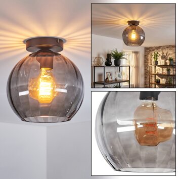 Koyoto Plafoniera, Lampada a sfera 20 cm Grigio fumo, 1-Luce
