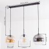 Koyoto Lampadario a sospensione, Lampada a sfera, Lampada a sospensione Ambrato, Chiaro, Grigio fumo, 3-Luci
