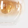 Koyoto Lampadario a sospensione, Lampada a sfera, Lampada a sospensione Ambrato, Chiaro, Grigio fumo, 3-Luci