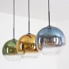 Koyoto Lampadario a sospensione, Lampada a sfera, Lampada a sospensione Blu, Oro, Verde, Chiaro, 3-Luci