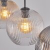 Koyoto Lampadario a sospensione, Lampada a sfera, Lampada a sospensione Ambrato, Chiaro, Grigio fumo, 3-Luci