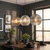 Koyoto Lampadario a sospensione, Lampada a sfera, Lampada a sospensione Ambrato, Chiaro, Grigio fumo, 3-Luci