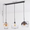 Koyoto Lampadario a sospensione, Lampada a sfera, Lampada a sospensione Ambrato, Chiaro, Grigio fumo, 3-Luci