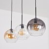 Koyoto Lampadario a sospensione, Lampada a sfera, Lampada a sospensione Ambrato, Chiaro, Grigio fumo, 3-Luci