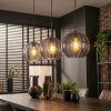 Koyoto Lampadario a sospensione, Lampada a sfera, Lampada a sospensione Grigio fumo, 3-Luci