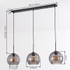 Koyoto Lampadario a sospensione, Lampada a sfera, Lampada a sospensione Grigio fumo, 3-Luci