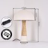 Forgek Lampada da tavolo Crema, Effetto pietra, Bianco, 1-Luce