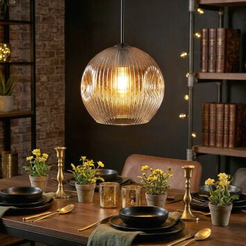 Ripoll Lampadario a sospensione, Lampada a sfera, Lampada a sospensione Ambrato, Chiaro, 1-Luce