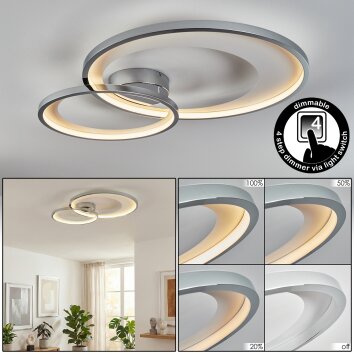 Baiyin Plafoniera LED Cromo, 1-Luce