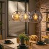 Koyoto Lampadario a sospensione, Lampada a sfera, Lampada a sospensione Ambrato, Chiaro, Grigio fumo, 3-Luci