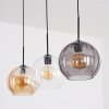 Koyoto Lampadario a sospensione, Lampada a sfera, Lampada a sospensione Ambrato, Chiaro, Grigio fumo, 3-Luci