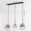 Koyoto Lampadario a sospensione, Lampada a sfera, Lampada a sospensione Ambrato, Chiaro, Grigio fumo, 3-Luci