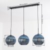 Koyoto Lampadario a sospensione, Lampada a sfera, Lampada a sospensione Blu, 3-Luci