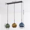 Koyoto Lampadario a sospensione, Lampada a sfera, Lampada a sospensione Blu, Oro, Verde, 3-Luci