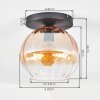 Koyoto Plafoniera, Lampada a sfera 25 cm Ambrato, Chiaro, 1-Luce