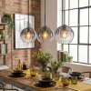 Koyoto Lampadario a sospensione, Lampada a sospensione Chiaro, Grigio fumo, 3-Luci