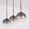 Koyoto Lampadario a sospensione, Lampada a sospensione Chiaro, Grigio fumo, 3-Luci