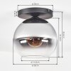 Koyoto Plafoniera, Lampada a sfera 25 cm Cromo, Chiaro, Grigio fumo, 1-Luce