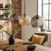 Koyoto Lampadario a sospensione, Lampada a sospensione Ambrato, Grigio fumo, 3-Luci