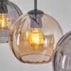 Koyoto Lampadario a sospensione, Lampada a sospensione Ambrato, Grigio fumo, 3-Luci