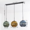 Koyoto Lampadario a sospensione, Lampada a sfera, Lampada a sospensione 30 cm Blu, Oro, Verde, 3-Luci