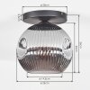 Ripoll Plafoniera, Lampada a sfera Grigio fumo, 1-Luce