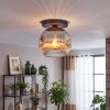 Ripoll Plafoniera, Lampada a sfera Cromo, Chiaro, Grigio fumo, 1-Luce
