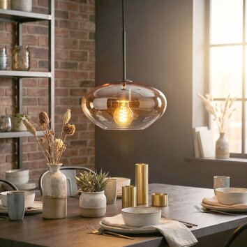Mertola Lampadario a sospensione, Lampada a sospensione Ambrato, Chiaro, 1-Luce